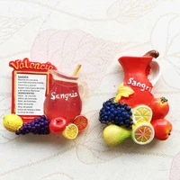 qiqipp spanfruit wine sangria sparkling wine stereo refrigerator stickers fashion souvenirs magnetic stickers