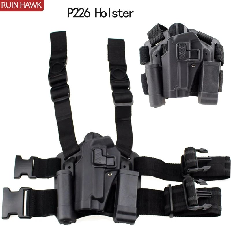 

Army Left Side Compact Hand Gun Belt Leg Holster For Sig P226 Tactical Pistol Holster Hunting Pistol Gun Case Thigh Holster