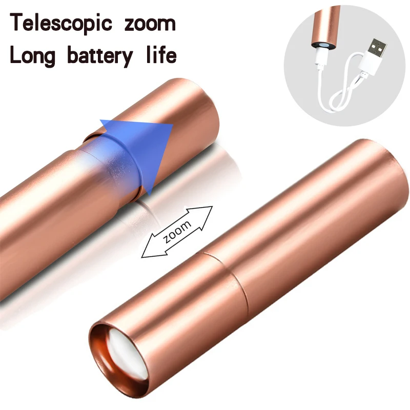 Super Bright Mini Light 3 Modes USB Rechargeable Flashlight with Build in 14500 Battery | Лампы и освещение