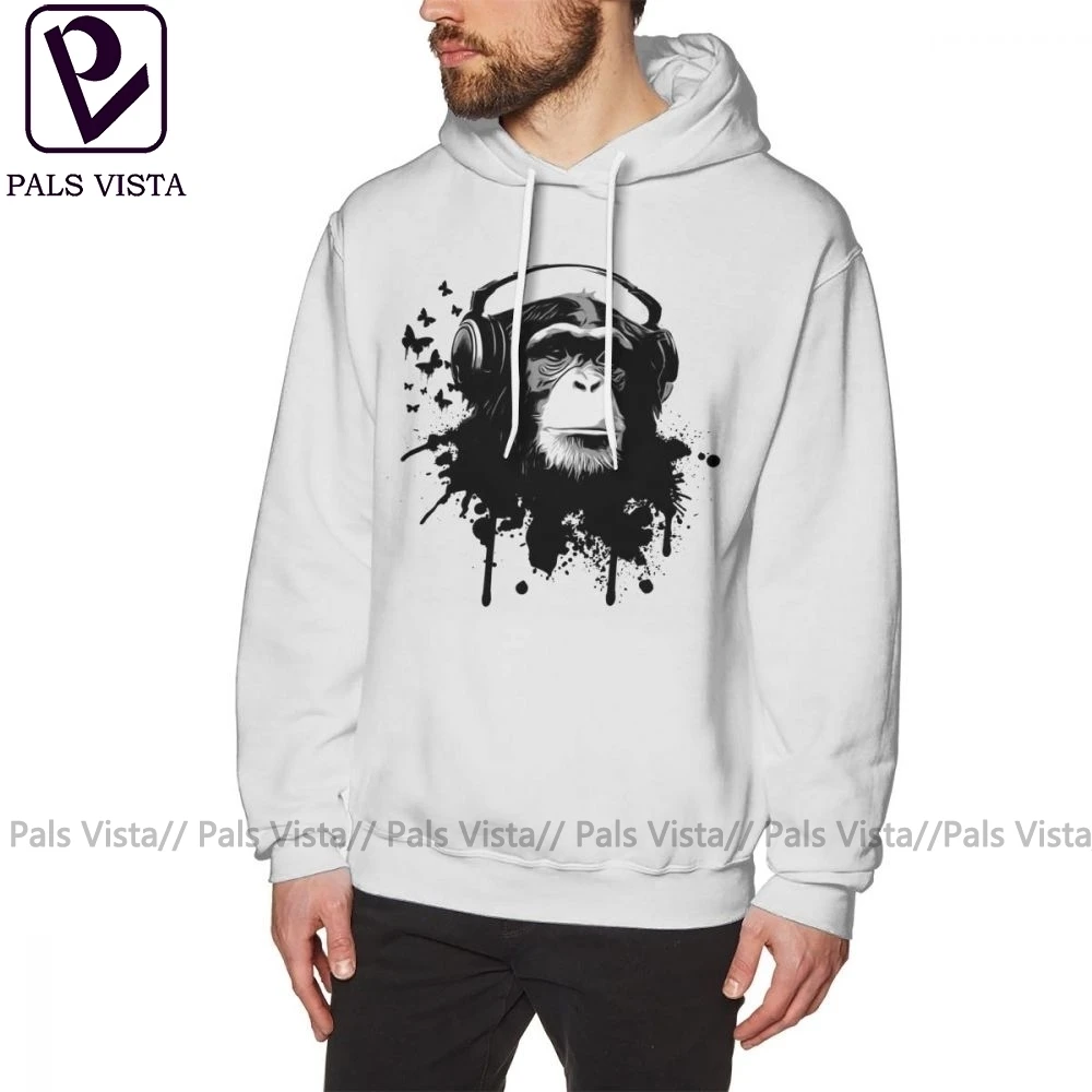 Мужская хлопковая толстовка с длинным рукавом принтом обезьяны | одежда