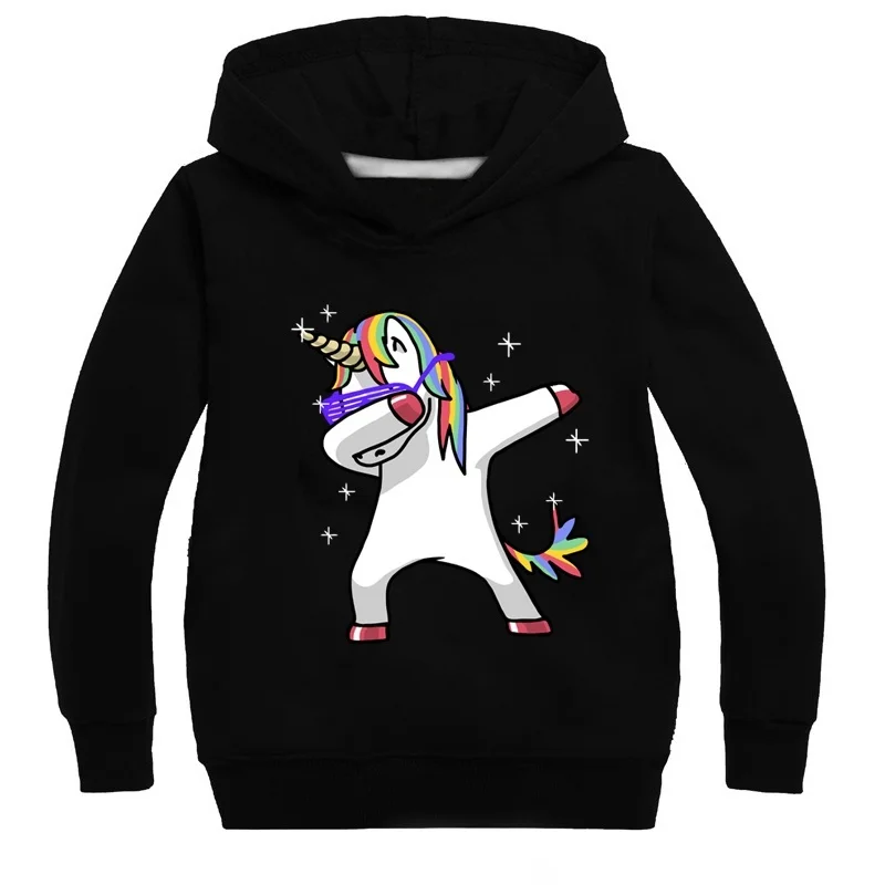 Новые Красивые Детские забавные свитшоты с рисунком единорога DAB Dabbing детская