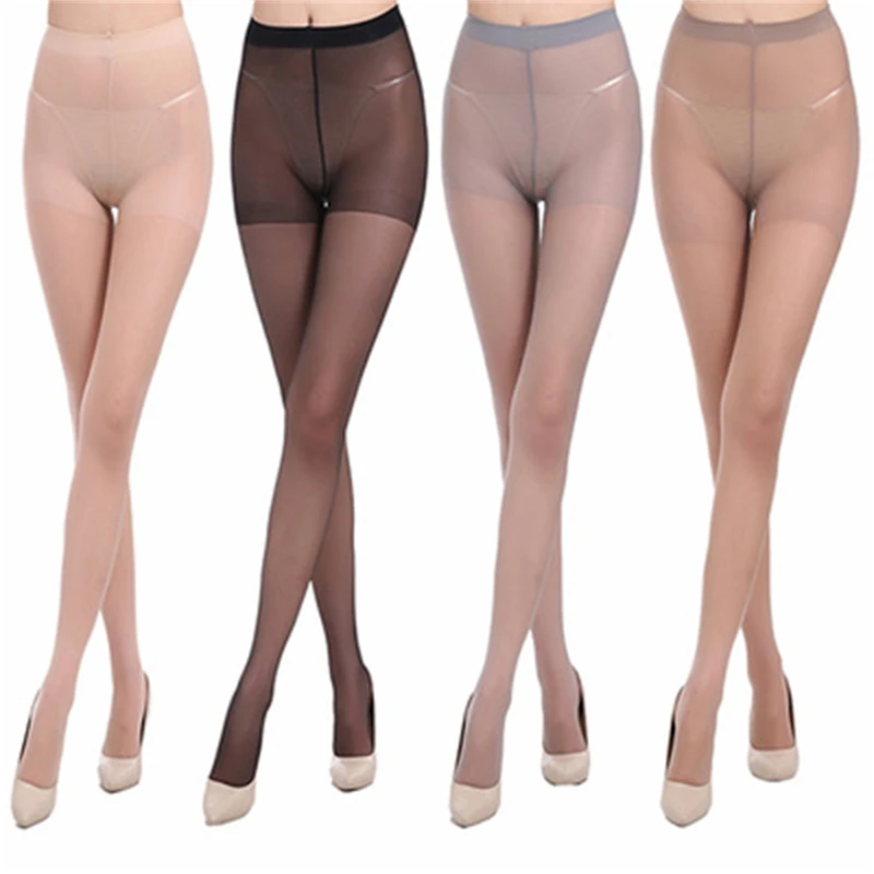 

4 pairs Summer Sexy Breathable Elastic Tights Slim Stockings High Waist Sun Protection Ladies Tear Resistant Nylon Pantyhose