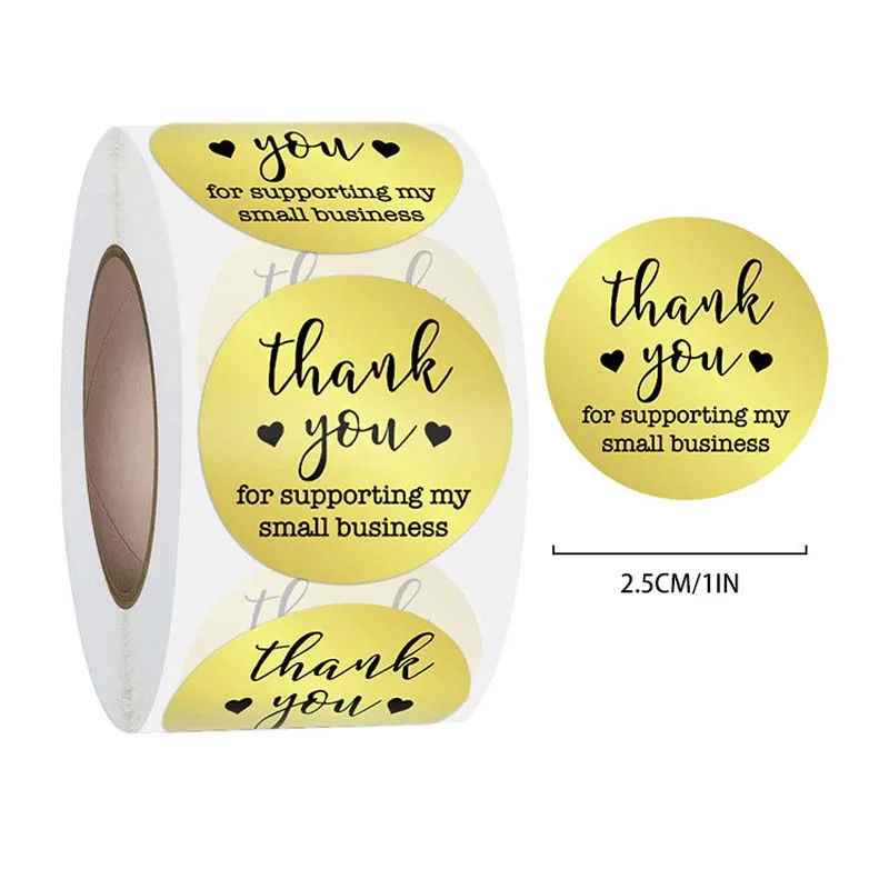 Золотистые круглые наклейки 500 шт. клейкие стикеры уплотнительные пакеты для