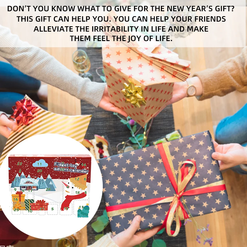 Juego de juguetes antiestr&eacute;s para ni&ntilde;os, caja de regalo de Adviento con calendario de cuenta atr&aacute;s, sensorial especial para Navidad y vacaciones-5