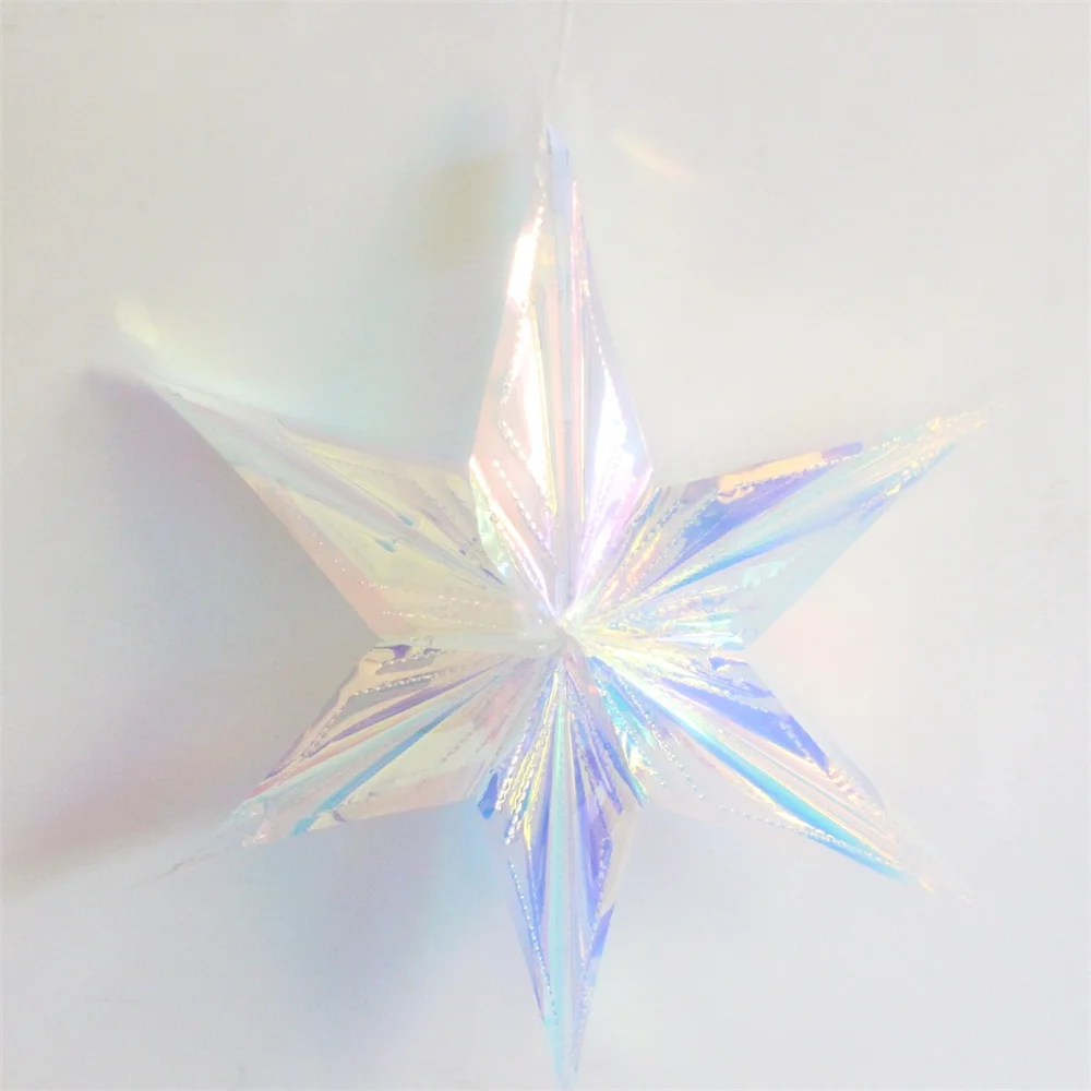1 шт. Лазерная блестящая цветная бумага звезда пластиковая шесть со звездами