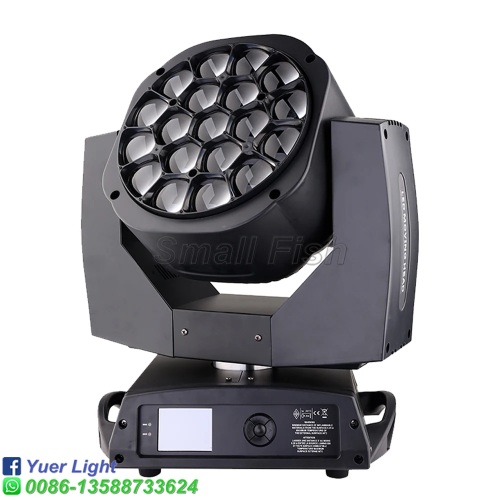 Движущийся головной светильник пчелиный глаз с функцией увеличения 19X15W RGBW 4 в 1