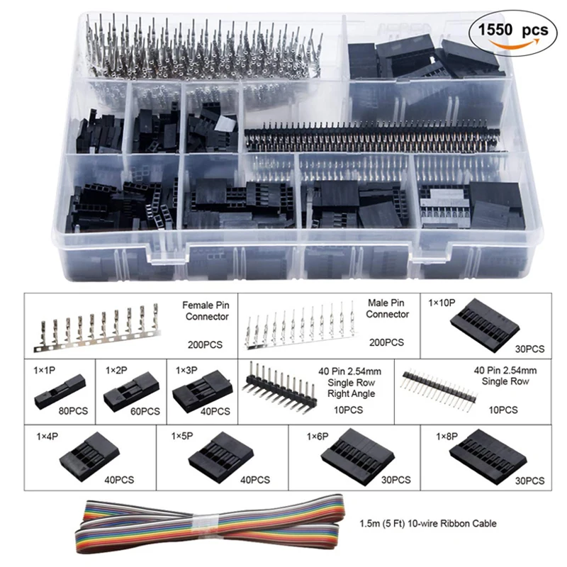 

DuPont Connector Terminal Set XH2.54 SM Plug Spring Clamp For JST ZH1.5 2.0PH 2.5XH EH SM 460PCS/1550PCS Boxed Kit