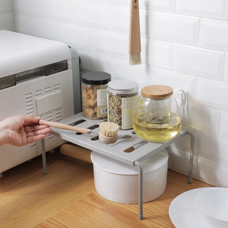 Kitchen Retractable Shelf Multi-Function Finishing Small Desktop Storage Organizer Save Space Seasoning Rack Layered Sho | Дом и сад