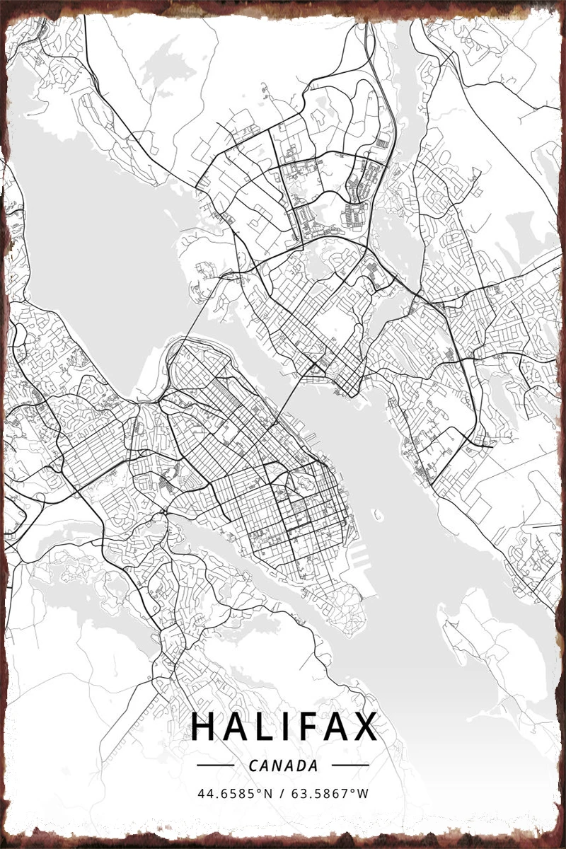 

Металлическая Оловянная табличка Halifax, Канада, жестяные таблички, Настенный декор, украшение для комнаты, ретро, винтажный стиль, для искусс...