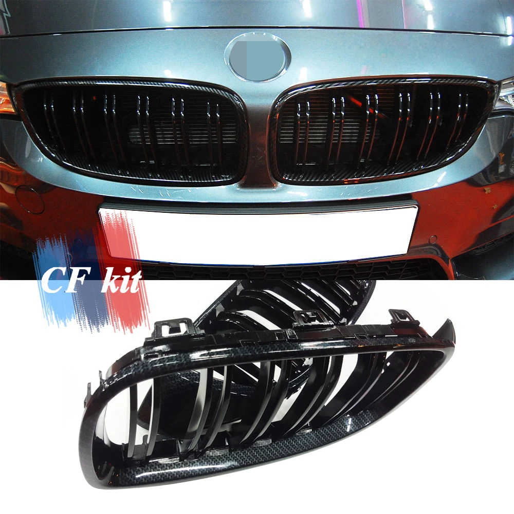 CF набор гоночных грилей из настоящего углеродного волокна передняя решетка с