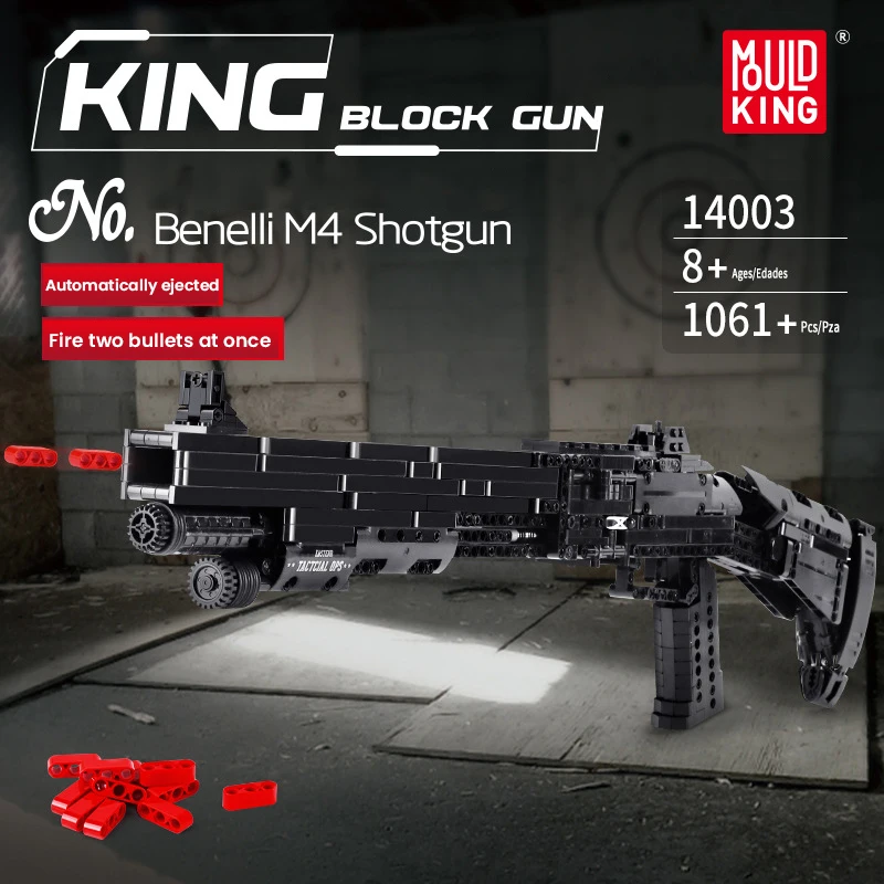 

Toys MOULD KING 14003 M4 Shooting Gun Model Building Block Set Simulation Manually Loaded Weapon Toy for Adults Children Gift