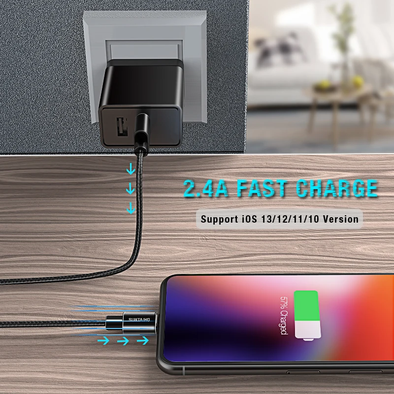 2Pack Quick Charge USB Cable for iPhone 12 Mini 11 Pro XS Max XR 7 8 6 Plus Fast Charging Charger Mobile Phone Cord Data Wire | Мобильные