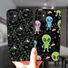 Милый роскошный мягкий силиконовый чехол с инопланетянином космосом НЛО для iPhone 11, 12 Pro, XS, Max, 6S, 8, 7 Plus, X, XR, 5S SE, 2020, 12, черный мини-чехол для телефона