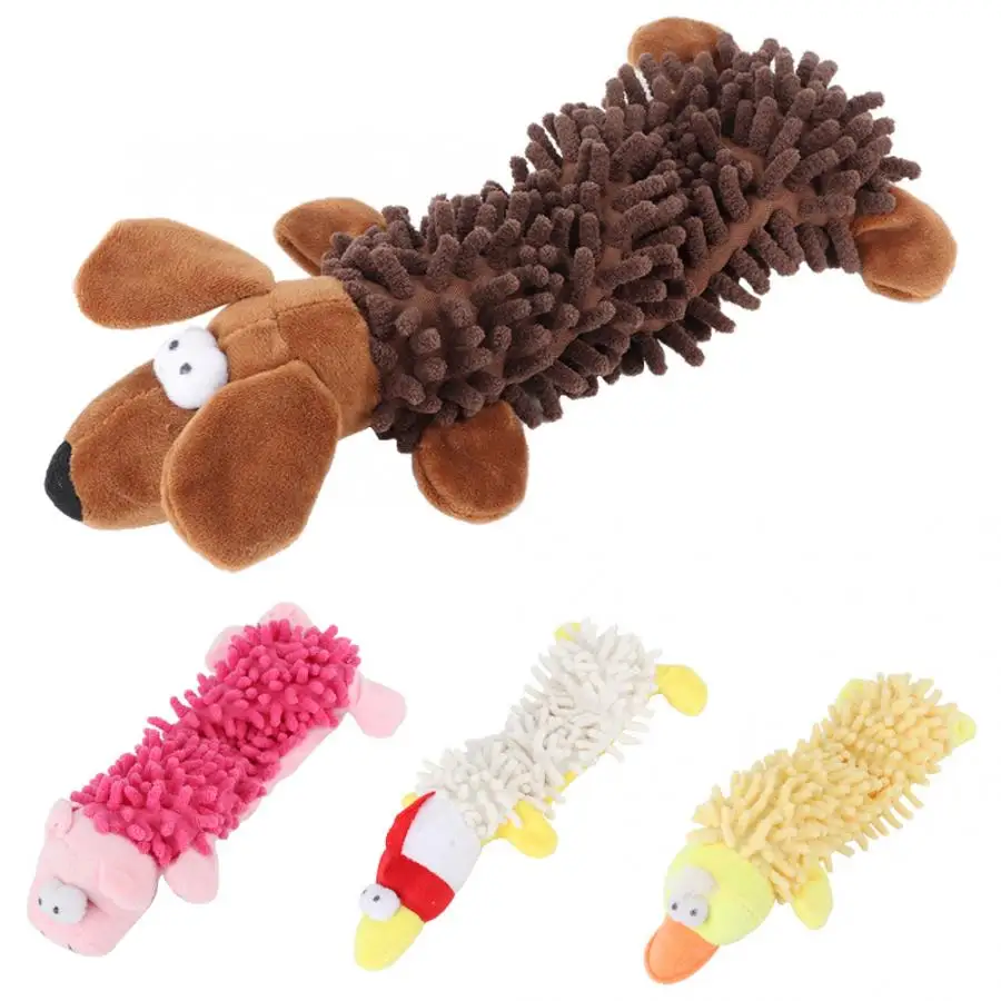 Пищащая игрушка для домашних животных прочная милая звуковая плюшевая собака