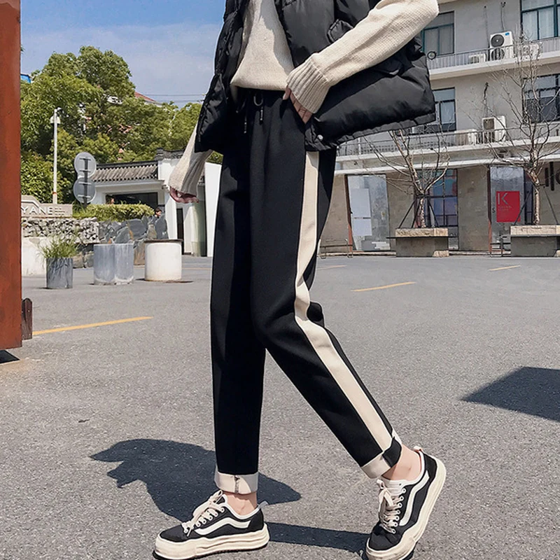 Детские шерстяные брюки на осень и зиму новинка 2021 повседневные свободные