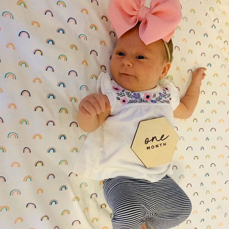 Лазерная резка детские вехи карты шестигранные деревянные анонсы рождения знак