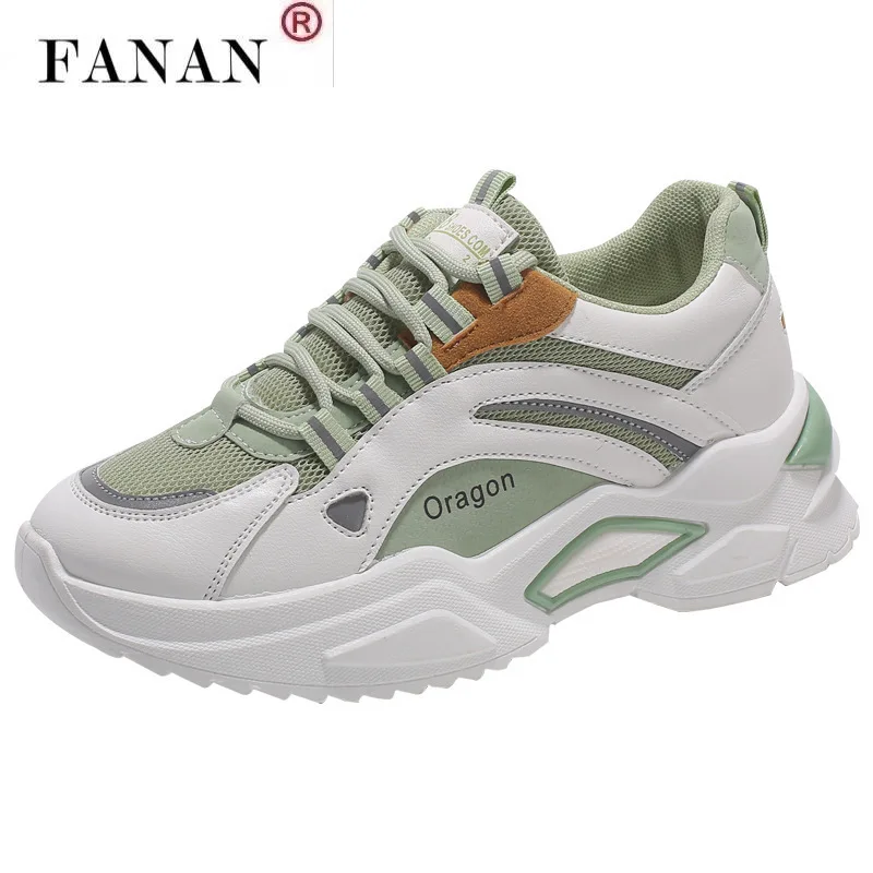 

2021 Autumn Women's Sneakers Color Matching Luminous Fashion Platform Shoes Woman Casual Shoes Lace-up Non-slip Women's Shoes