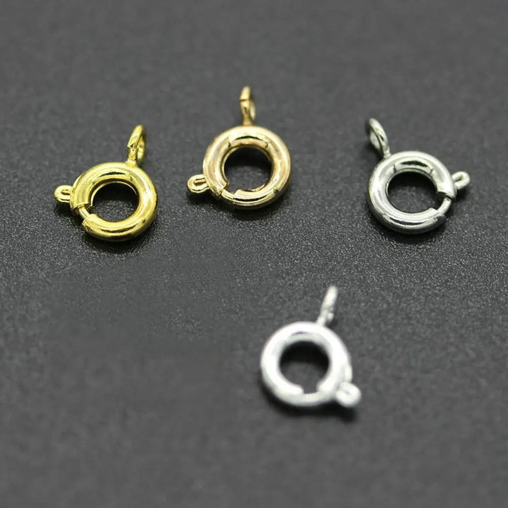 

60 шт./лот 6 мм медная круглая пружинная пряжка-застежка для самостоятельного изготовления ожерелья браслета Соединительная Пряжка Ювелирна...