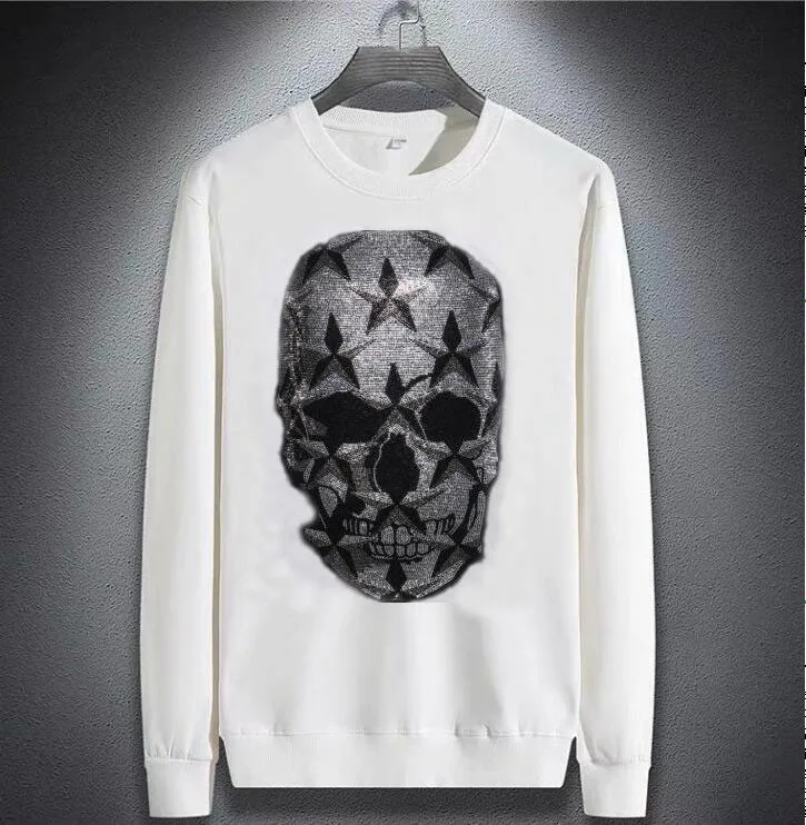 Свитшот мужской оверсайз с рисунком черепа в стиле хип-хоп