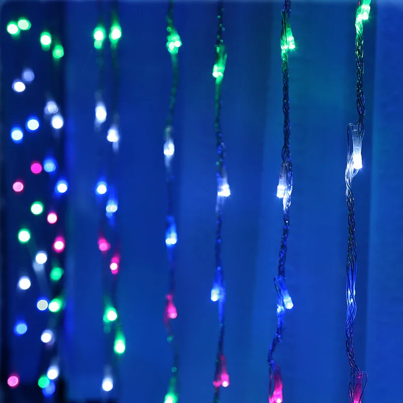Pop LED Waterfall Curtain Icicle String Light Christmas Wedding Party Background Garden Decoration Lamp AC220v 3*3M 3*2M Garland
