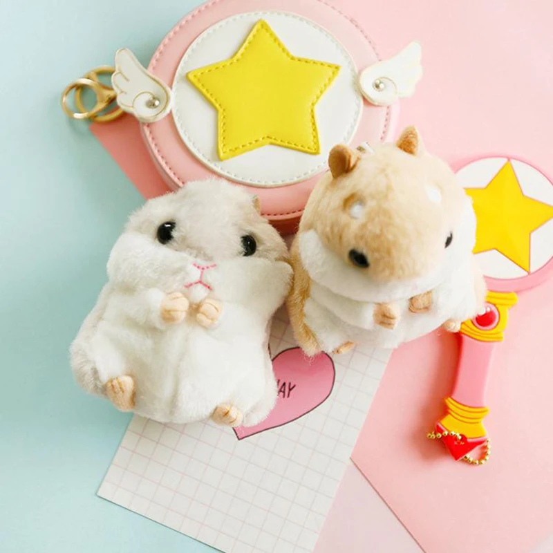

Cute Plush Toys Kawaii Bag Backpack Pendant Keychain Hanging Drop Animals Kids Toys for Children Girl Birthday Gift Hamster Doll