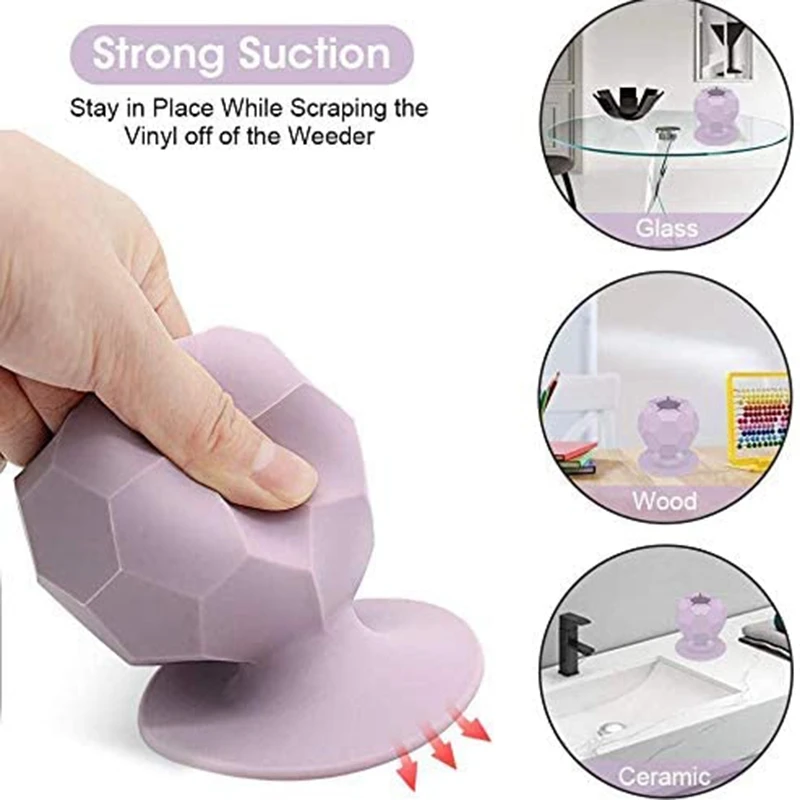 

2PCS Silicone Vinyl Weeding Scrap Collector, Suction Cups for Vinyl Disposing Trash Weeded Scraps Craft Scrap Collector