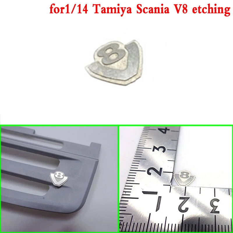 

Металлические гравировальные детали V8 для 1/14 Tamiya RC Truck Car SCANIA R730 R470 R620 Diy