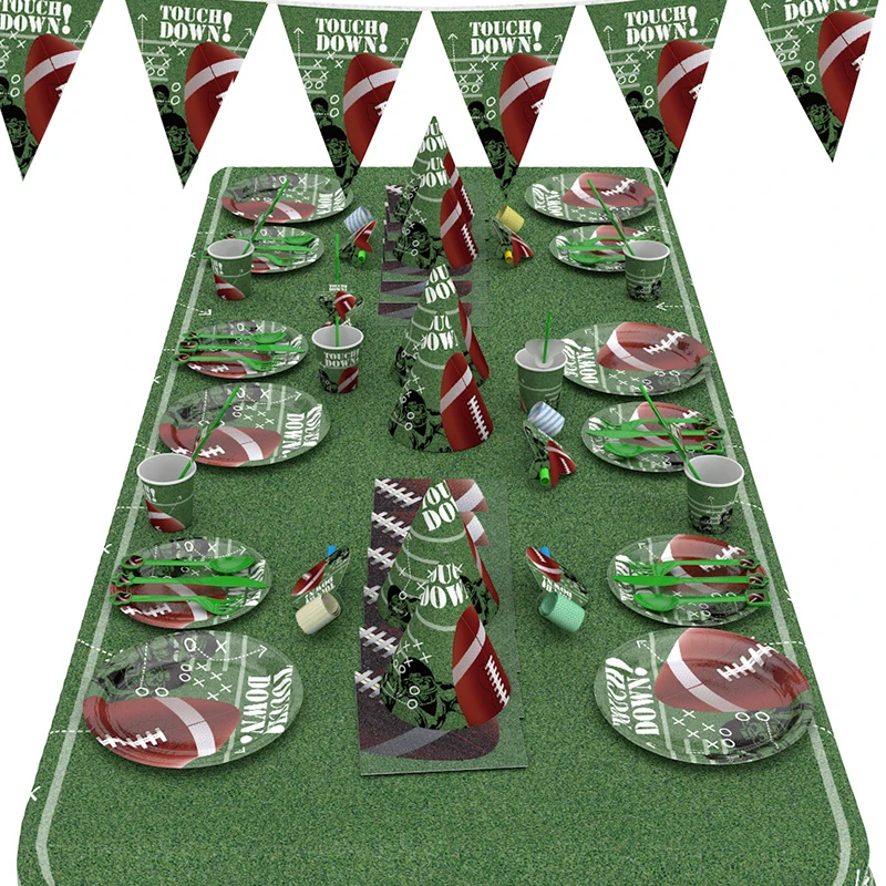 Спортивная Тема Футбольная одноразовая посуда Стандартная бумажная тарелка для