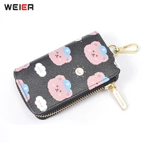 womens fashion mini key bags wallets for women pu leather animal prints purses female high quality keychain holder small purse