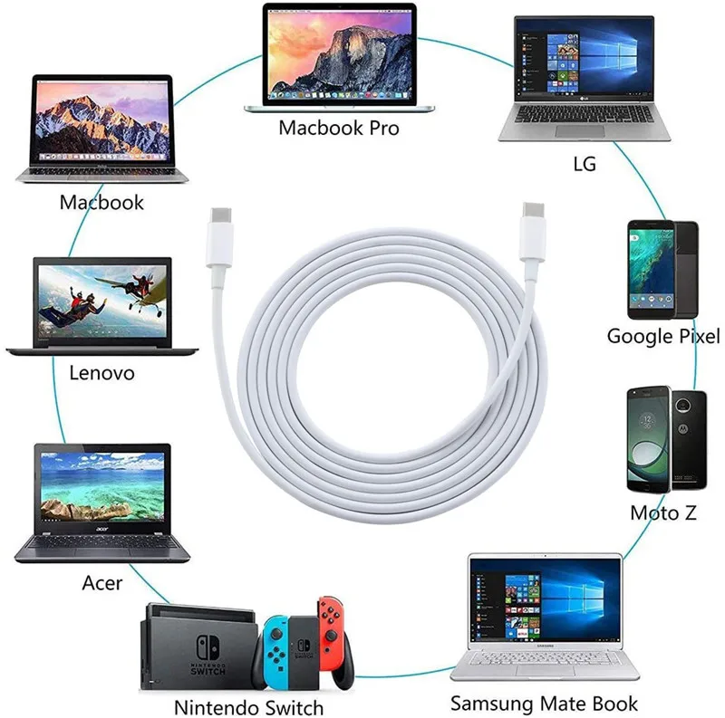 2 м PD 100 Вт USB C к зарядный кабель для 96 87 61 13 &quot15" Macbook Pro|Компьютерные кабели и