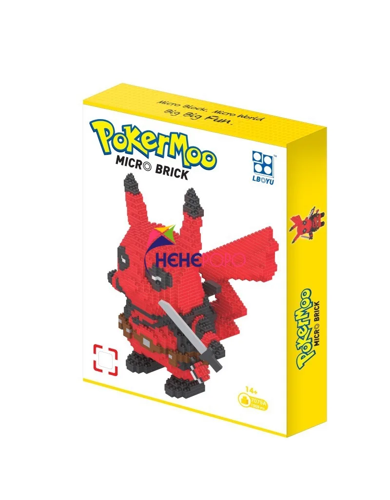 

Janpan Anime Mini Building Blocks Poke Monster Detective Pikaqiu Model Educational Kids Toys Micro Building Block