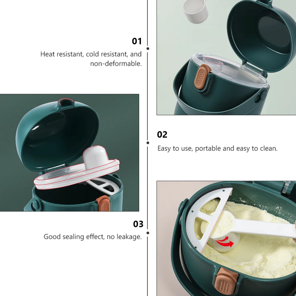 

1pc Baby Food Container Portable Outdoor Powder Sealing Box with Spoon