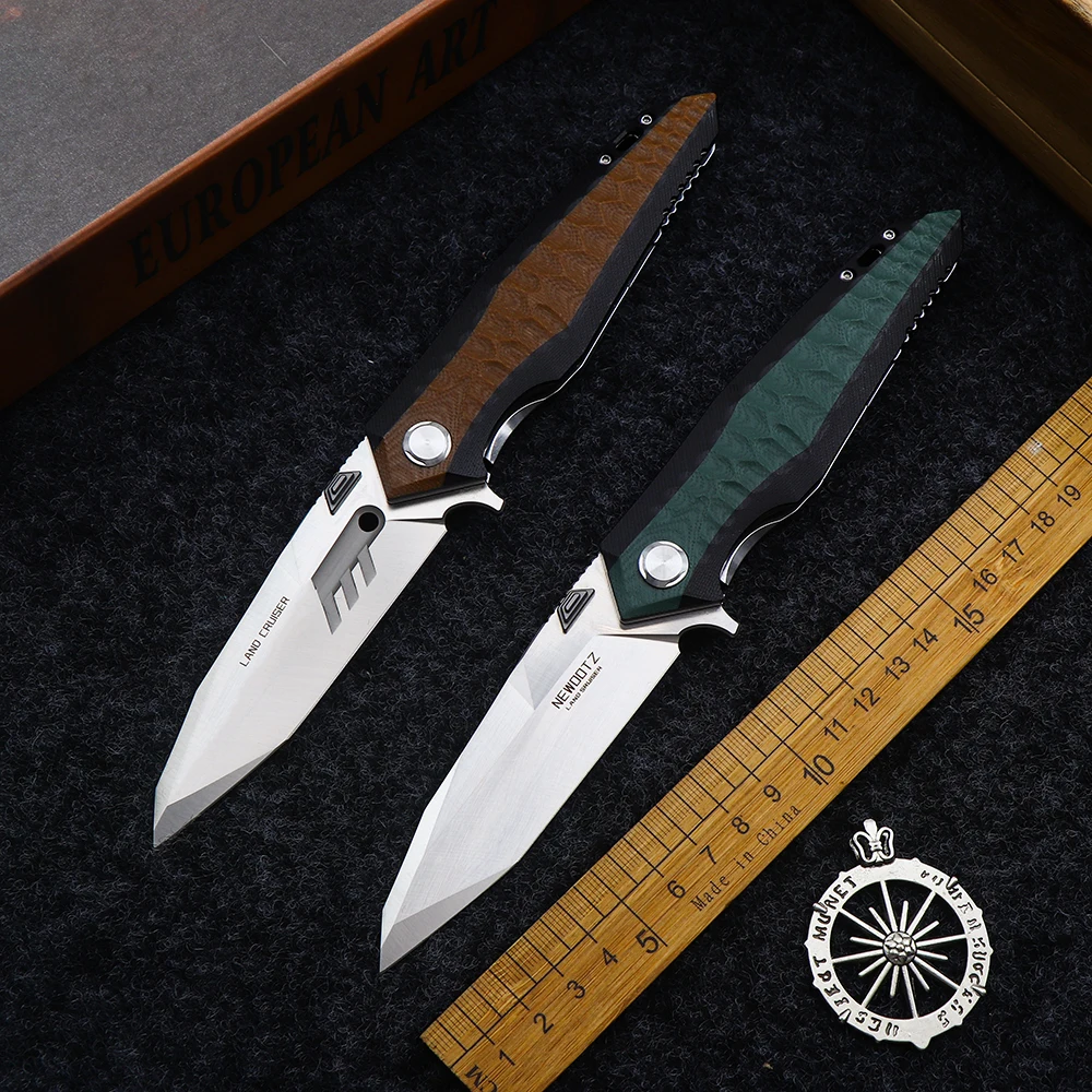 D2 Steel Folding Knife High Hardness Pocket Knife Camping Survival Fruit Hunting Knife G10 Handle Outdoor EDC Portable Tool
