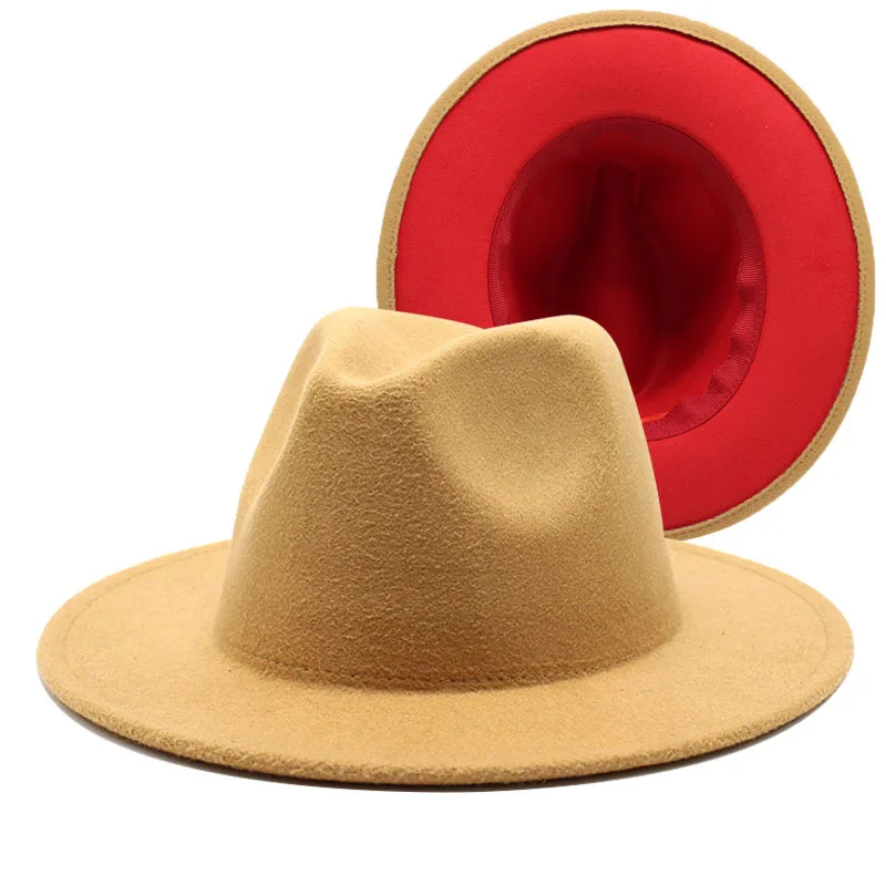 

Новая женская шерстяная фетровая шляпа верблюжьего цвета с широкими полями, модная осенне-зимняя Панама, мужская шапка джазовый Топ