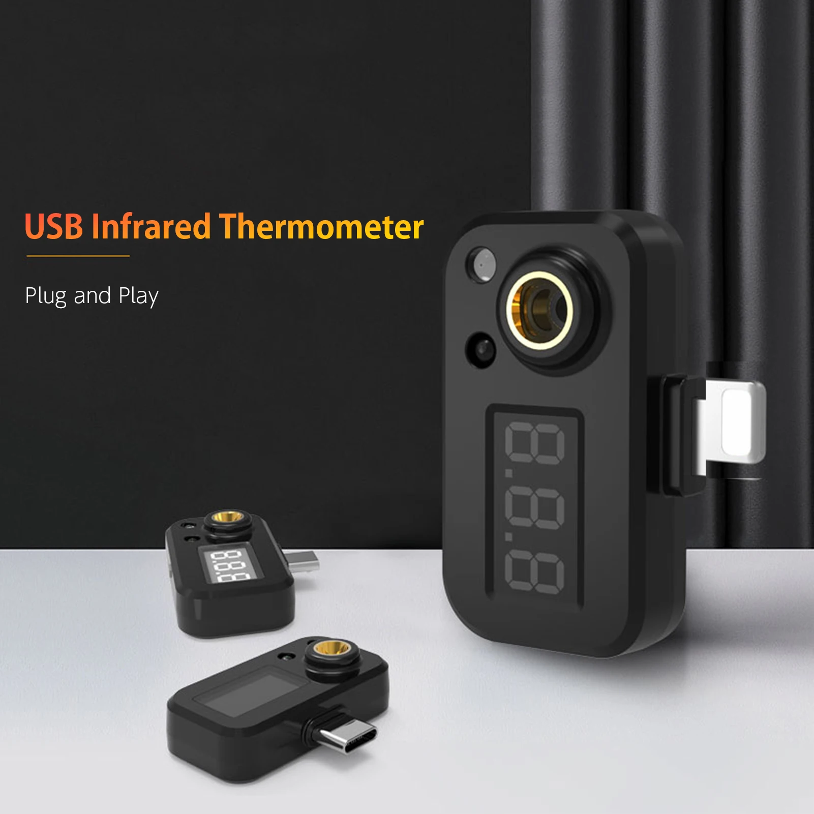 USB Инфракрасный термометр Plug Play совместимый с iOS Micro-USB и Type-C интерфейсом