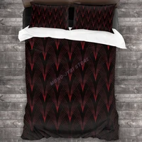 1920s style tapered forms and thin lines black and red bedding set duvet cover pillowcases comforter bedding sets bedclothes