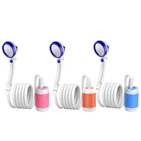 portable usb rechargeable battery shower head nozzles kit with electric pump hose travel shower outdoor camping bathing