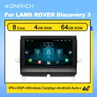 Беспроводной автомобильный мультимедийный плеер Carplay Android 11 для Land Rover Discovery 3 LR3 L319 2004  2009 Навигация Аудио