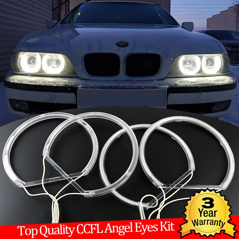 

Hight Quality CCFL Angel Eyes Kit Warm White Halo Ring For BMW 5 SERIES E39 525i 528i 530i 540i 1997 1998 1999 2000 Demon Eye