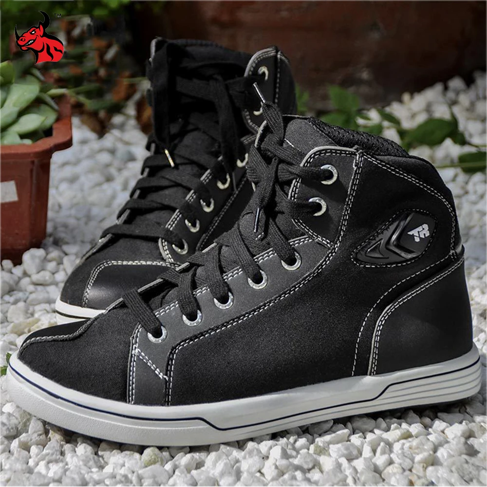

New Black Motorcycle Boots Summer Casual Motorbike Riding Shoes Breathable Botas Moto Men Touring Motocross Racing Boots