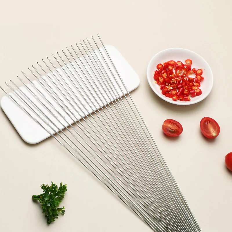

100pcs 35cm BBQ Grill Barbecue Meat Skewers BBQ Sticks Needle Cooking Kitchen BBQ Accessories Outdoor Camping Picnic Tools