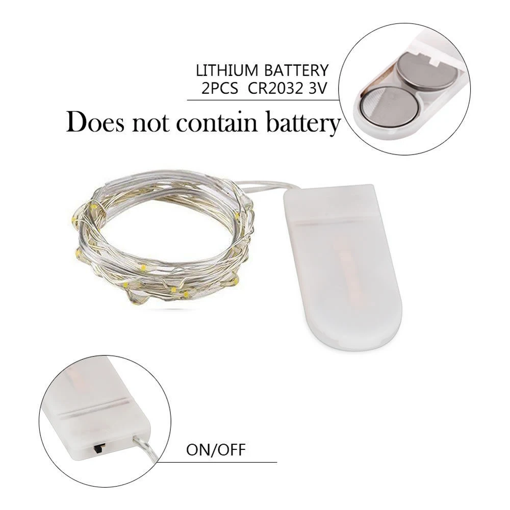 Copper Wire 20LED 2M Button Battery Outdoor Festival Yard Garden Xmas Decor Fairy String Led Lights Light Romantic | Лампы и освещение