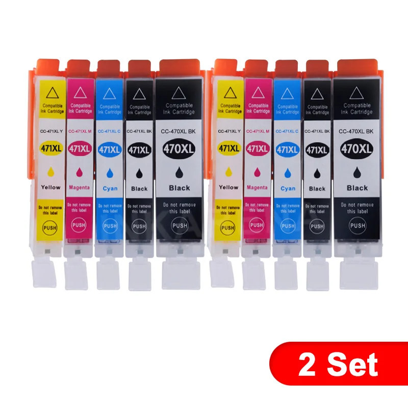PGI470471 2Set INKARENA PGI-470 CLI-471 Заправляемый картридж для Canon PGI470 CLI471 470 PIXMA MG6840 MG5740 TS5040 TS6040 картриджи для принтеров - Цвет: PGI470471 2Set