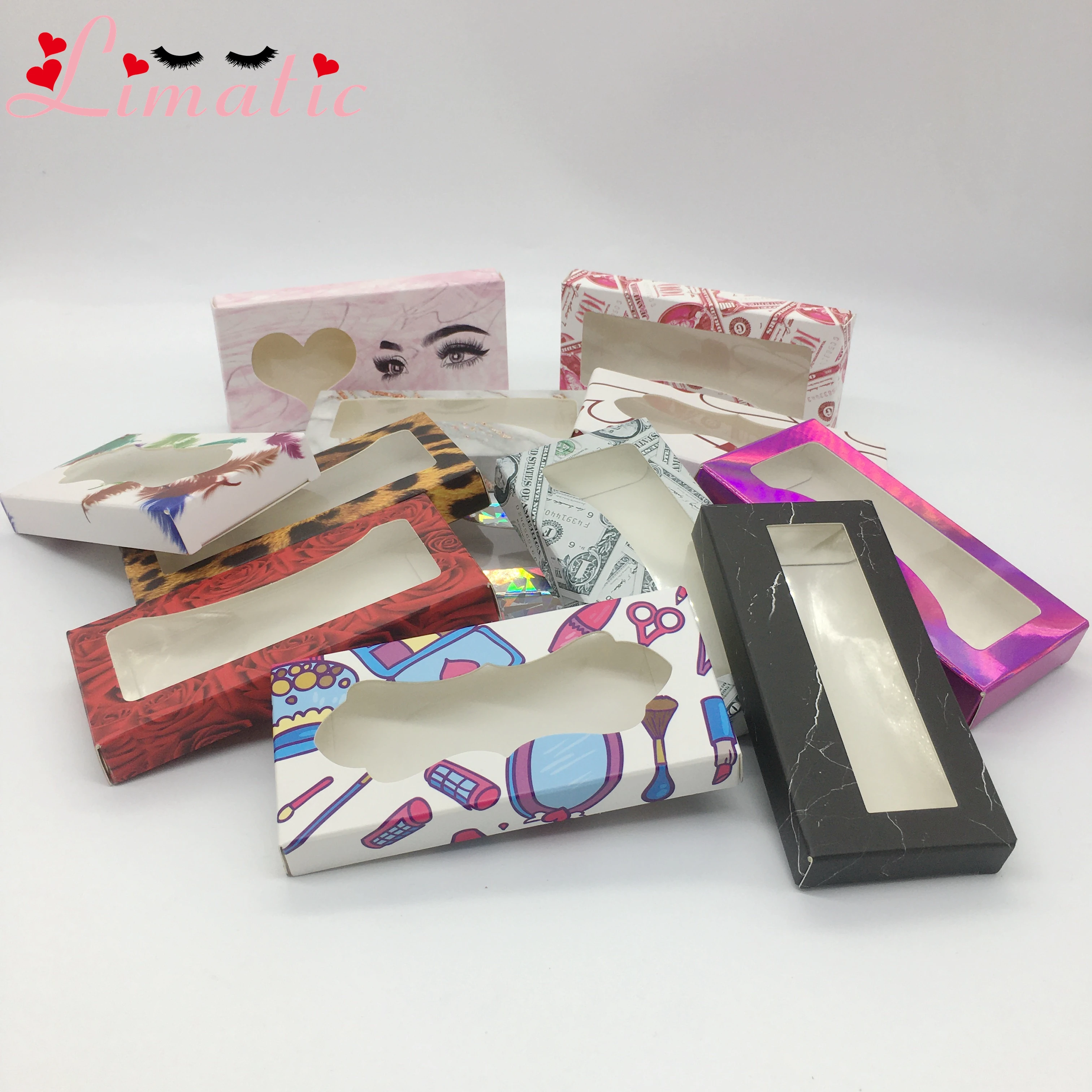 Пустые бумажные футляры для ресниц прямоугольные мраморные коробки 50/100 шт. |