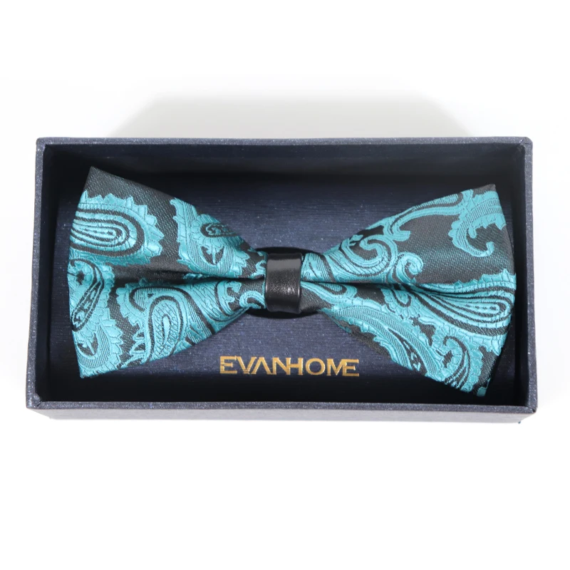 Винтаж Бирюзовый Пейсли Для мужчин с галстуком бабочкой на свадьбу вечерние