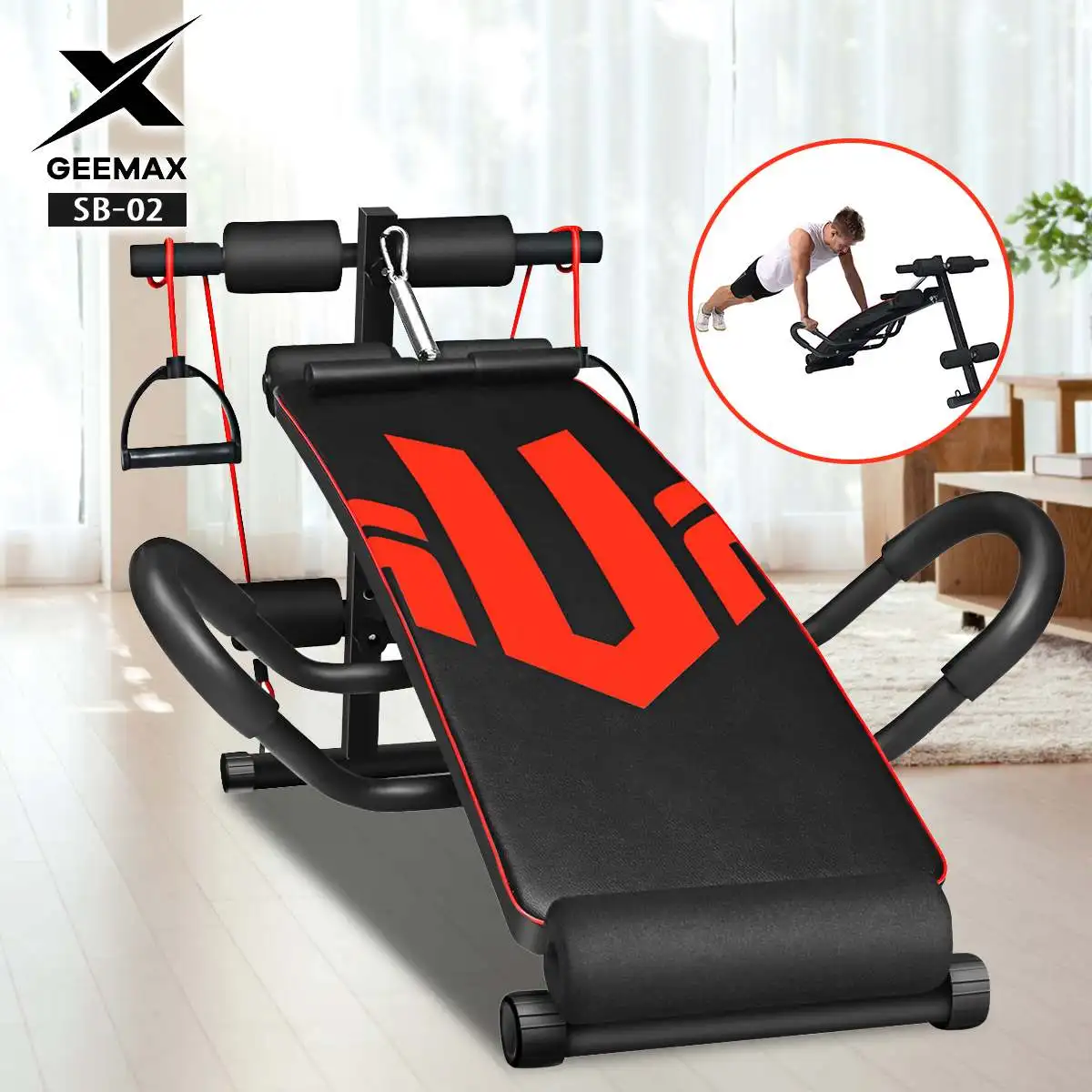 

GEEMAX SB-02 Workout Sit-up Bench Supine Board Folding Abdominal Machine bodybuilding Trainer Board Home Gym Fitness Equipment