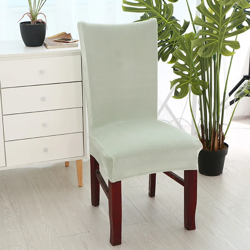 Light Green 2/4/6 шт. спандекс Бархатный Чехол для стула чехол эластичные чехлы на кресла для свадьбы или торжественного случая, Декор для дома отеля чехол funda para silla - Цвет: Light Green