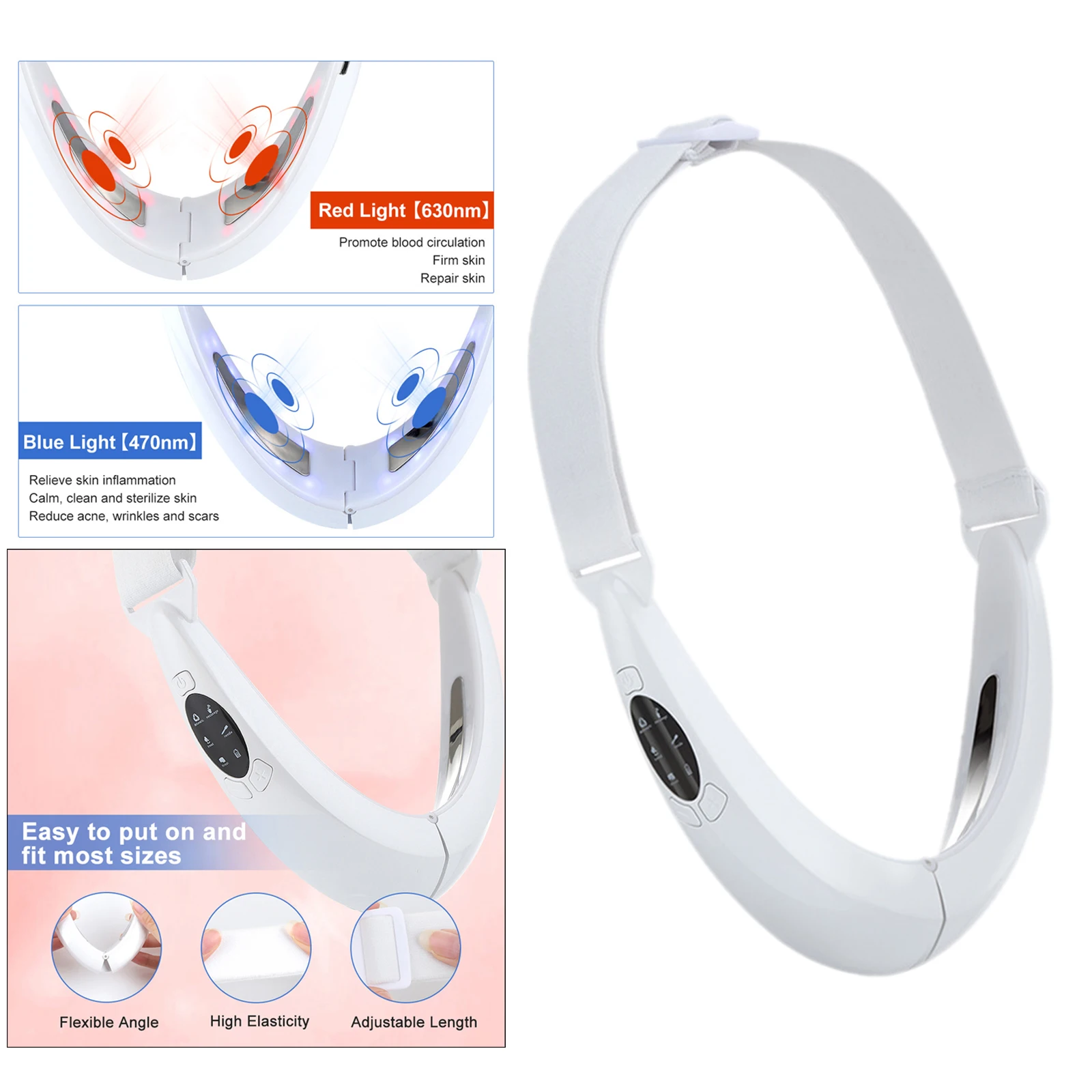 Перезаряжаемый V-образный Массажер для формирования лица укрепляющий тонкий