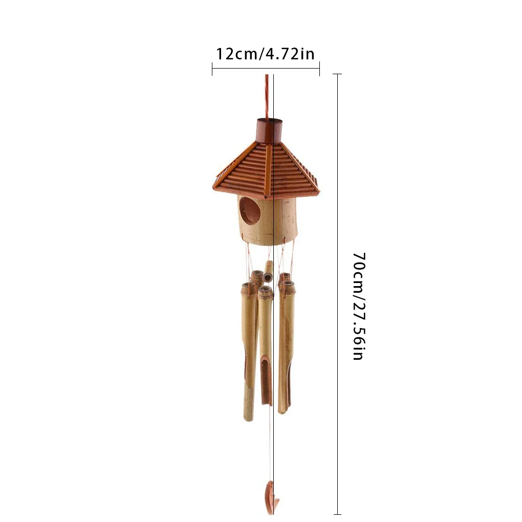 

Bamboo Wind Chimes Hanging Hexagonal Retro Bamboo Pipe Wind Chimes Home Garden Decoration Handmade Wall-Mounted Ornaments