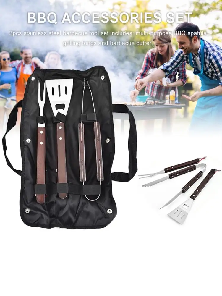 Инструменты для барбекю комплект Нержавеющая сталь зажим щетка лопаты щипцы